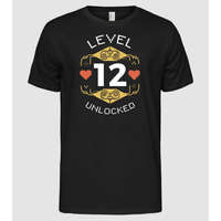 Pólómánia Level 12 Unlocked Gamer póló - Férfi Alap póló