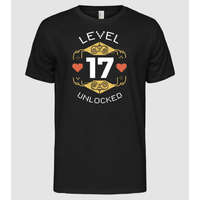 Pólómánia Level 17 Unlocked Gamer póló - Férfi Alap póló