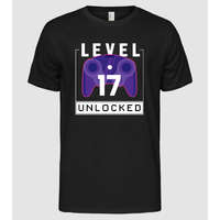 Pólómánia Level 17 Unlocked Gamer Születésnap - Férfi Alap póló