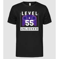 Pólómánia Level 55 Unlocked Gamer Születésnap - Férfi Alap póló