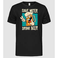 Pólómánia Save water, drink beer vicces sörös póló - Férfi Alap póló