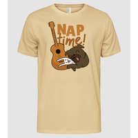 Pólómánia Szieszta idő - cuki mopsz nyuszival és gitárral - Férfi Alap póló