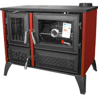 Strend Pro 801 STELA fatüzelésű sparhelt, bordó, 9,12 kW, 91 × 52,5 × 77 cm, jobb oldali füstcső kimenet, átmérő: 130 mm