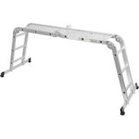 Strend Pro ML103 létra, 4x3 fokos, 460 cm, ezüst, alumínium, többcélú, önzáró csuklós, stabilizátoros