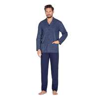 Regina Tom férfi pizsama, kék, gombos XL