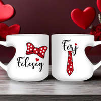 Páros szív bögre - Férj és feleség