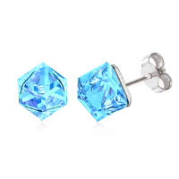 Swanis kocka bedugós fülbevaló - 6,2 mm - Aquamarine