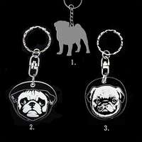 Plexi kulcstartó - Mopsz