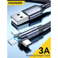  Essager 3A Type-C USB kábel gyorstöltéshez, forgatható fejjel 2 méter