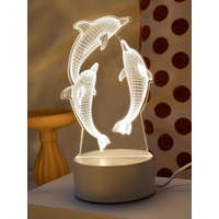 3D dekorációs LED lámpa - delfinek