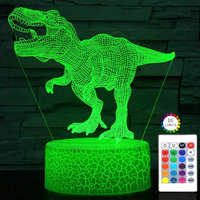 3D dekorációs színes LED lámpa távirányítóval - Dinoszaurusz T-Rex