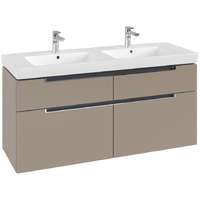 Villeroy & Boch Villeroy & Boch Subway 2.0 Fürdőszoba bútor kétmedencés mosdókagylóhoz 1300 mm Taupe (mosdókagyló nélkül)