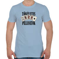 printfashion Póker Royal flush - tökéletes pillanatok - Férfi póló - Világoskék