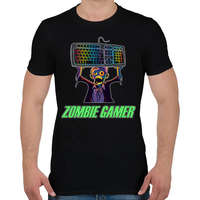 printfashion Zombie Gamer (PC) - Férfi póló - Fekete