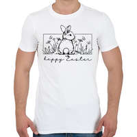 printfashion Happy Easter - nyuszis - Férfi póló - Fehér