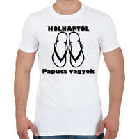 printfashion Papucs leszek holnaptól! - Férfi póló - Fehér