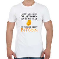 printfashion Bitcoin My Head - Férfi póló - Fehér