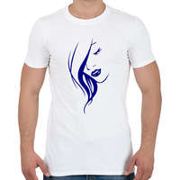 printfashion Női arc - kék - Férfi póló - Fehér