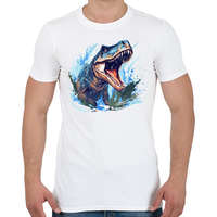printfashion Jurassic wow - Férfi póló - Fehér