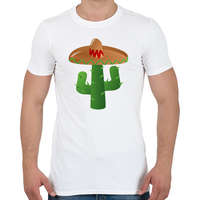 printfashion Kaktusz-sombrero - Férfi póló - Fehér