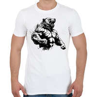 printfashion Gym bear - Férfi póló - Fehér