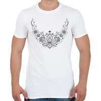 printfashion Indiai mintás nyakék - Férfi póló - Fehér