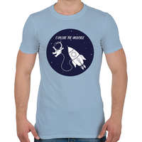 printfashion Explore the universe! - Férfi póló - Világoskék