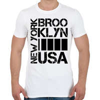 printfashion New York Brooklyn USA - Férfi póló - Fehér