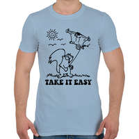 printfashion Take it easy - Férfi póló - Világoskék