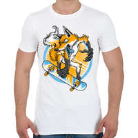 printfashion Deszkás róka - Férfi póló - Fehér