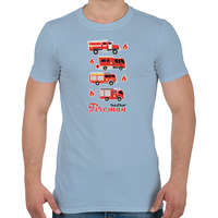 printfashion Fireman retro - Férfi póló - Világoskék