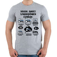 printfashion Traktoros szabadidő - Férfi póló - Sport szürke