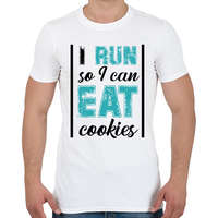 printfashion I run so I can eat cookies - Férfi póló - Fehér