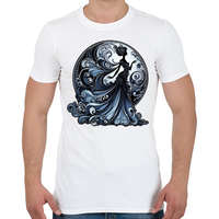 printfashion Kék lady - Férfi póló - Fehér