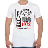 printfashion Jó bor palackozva - Évszámmal (fekete) - Férfi póló - Fehér