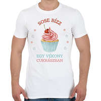 printfashion Sose bízz egy vékony cukrászban - Férfi póló - Fehér