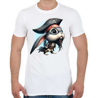 printfashion Nyuszi Jack Sparrow kapitány jelmezben - Férfi póló - Fehér