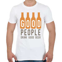 printfashion A jó emberek jó sört isznak - Férfi póló - Fehér