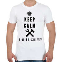 printfashion Csak nyugi én megoldom!(SZERELŐ) - Férfi póló - Fehér