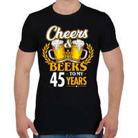 printfashion Cheers & Beers - 45 - Férfi póló - Fekete