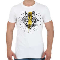 printfashion Arany tigris - Férfi póló - Fehér