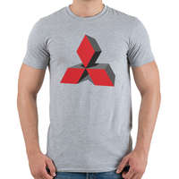 printfashion MITSUBISHI 3D - Férfi póló - Sport szürke
