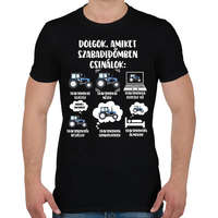 printfashion Traktoros szabadidő - Férfi póló - Fekete