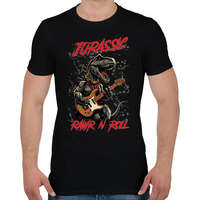 printfashion Jurassic rockstar t-rex - Férfi póló - Fekete