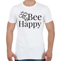 printfashion Bee Happy - Férfi póló - Fehér