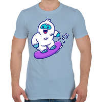 printfashion Snowboard yeti - Férfi póló - Világoskék