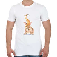 printfashion Bird, Cat, Rabbit - Férfi póló - Fehér