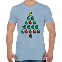 printfashion Among us - Karácsonyfa - Férfi póló - Világoskék