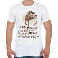 printfashion A boldogság - indián közmondás - Férfi póló - Fehér