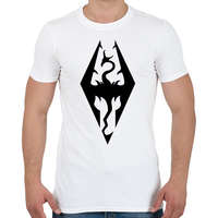 printfashion The Elder Scrolls V - Skyrim Logo - Férfi póló - Fehér